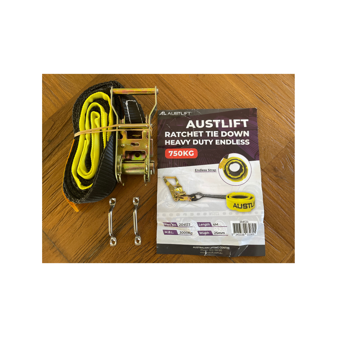 Tank ratchet strap and bracket kit