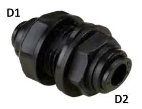 QC 12mm x 12mm Bulkhead fitting